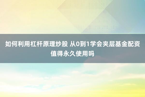 如何利用杠杆原理炒股 从0到1学会夹层基金配资值得永久使用吗
